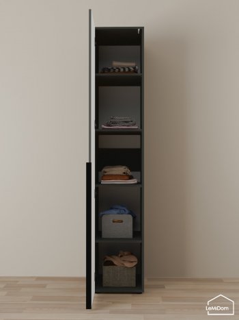 Шкаф Linnea MHR-1-2 2050х400х510 (Графит-М 11.1.25) в Полевском - polevskoj.mebel-e96.ru