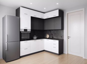 Кухонный гарнитур угловой Лофт 2200*1700 мм (Санвут) в Полевском - polevskoj.mebel-e96.ru
