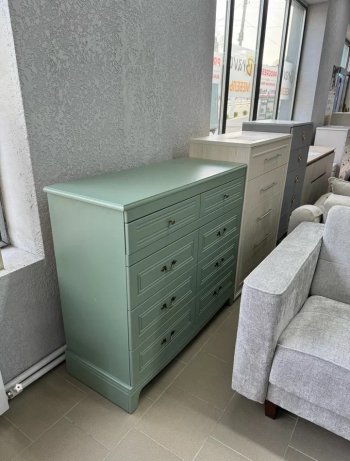 Комод 8 ящиков Лорето, зеленый самшит (БМ) в Полевском - polevskoj.mebel-e96.ru