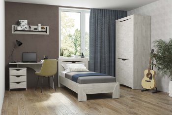 Набор детской мебели Лючия бетон, модульный (Олмеко) в Полевском - polevskoj.mebel-e96.ru