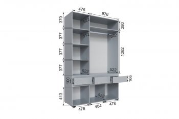 Шкаф 1500 мм Мерида серый камень/графит (Микон) в Полевском - polevskoj.mebel-e96.ru