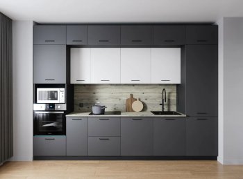 Кухонный гарнитур Меренга 3400 мм МДФ (Санвут) в Полевском - polevskoj.mebel-e96.ru