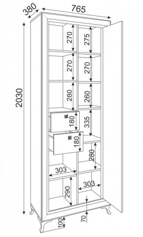 Библиотека Саванна М21 (Риннер) в Полевском - polevskoj.mebel-e96.ru