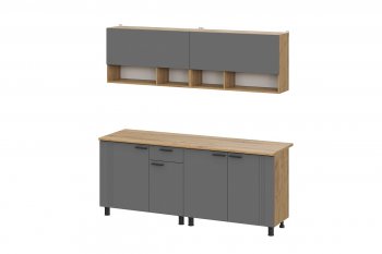 Кухонный гарнитур Монако 2000 мм графит (СВ) в Полевском - polevskoj.mebel-e96.ru