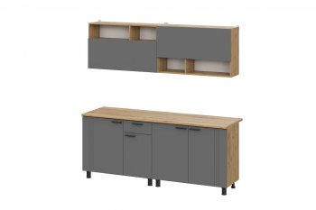 Кухонный гарнитур Монако 2000 мм графит (СВ) в Полевском - polevskoj.mebel-e96.ru