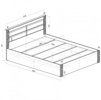Кровать двуспальная Монако КР-16 кашемир (БТС) в Полевском - polevskoj.mebel-e96.ru