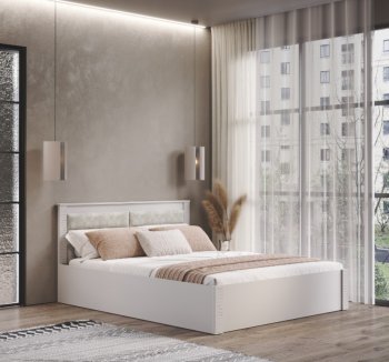 Кровать двуспальная Монако КР-16 кашемир (БТС) в Полевском - polevskoj.mebel-e96.ru