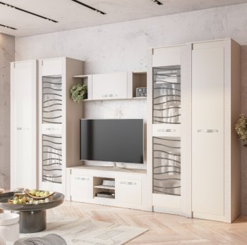 Стенка Монако Кашемир комп.4 (модульная) (БТС) в Полевском - polevskoj.mebel-e96.ru