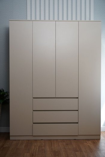 Шкаф распашной Мори 1600 мм сатин (ДСВ) в Полевском - polevskoj.mebel-e96.ru