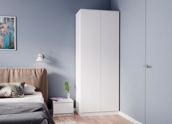 Шкаф двустворчатый Мори МШ800.1 белый (ДСВ) в Полевском - polevskoj.mebel-e96.ru