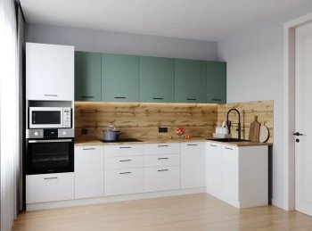 Угловой кухонный гарнитур Муссон 3200*1400 мм (Санвут) в Полевском - polevskoj.mebel-e96.ru