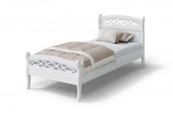Кровать Натали массив береза + МДФ, белый (МЛК) в Полевском - polevskoj.mebel-e96.ru