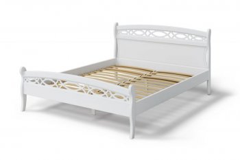 Кровать Натали массив береза + МДФ, белый (МЛК) в Полевском - polevskoj.mebel-e96.ru