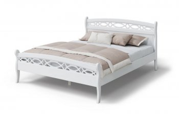 Кровать Натали массив береза + МДФ, белый (МЛК) в Полевском - polevskoj.mebel-e96.ru