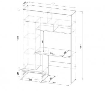 Стол компьютерный Некст-1 + Шкаф (СВ) в Полевском - polevskoj.mebel-e96.ru