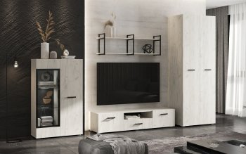 Стенка Нэнси new крафт белый (Миф) в Полевском - polevskoj.mebel-e96.ru