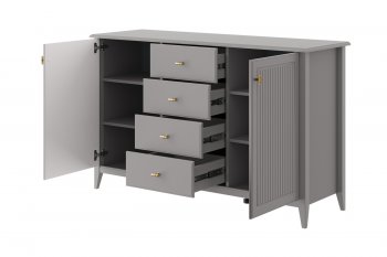 Комод 4 ящика 2 двери Никеа антрацит (БМ) в Полевском - polevskoj.mebel-e96.ru