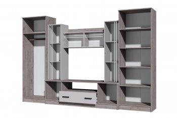 Стенка Николь-2 крафт серый/кашемир (Зарон) в Полевском - polevskoj.mebel-e96.ru
