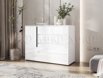 Комод 1 дверь 4 ящика (1200) Норд,  белый (Миф) в Полевском - polevskoj.mebel-e96.ru