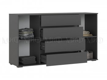 Комод 2 двери 4 ящика (1600) Норд, графит (Миф) в Полевском - polevskoj.mebel-e96.ru