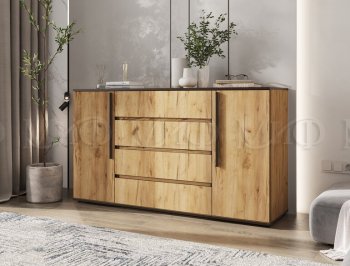 Комод 2 двери 4 ящика (1600) Норд, крафт (Миф) в Полевском - polevskoj.mebel-e96.ru