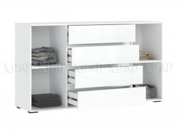Комод 2 двери 4 ящика (1600) Норд, белый (Миф) в Полевском - polevskoj.mebel-e96.ru