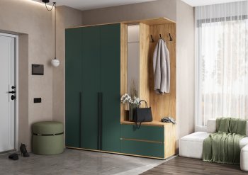 Прихожая Норд+Шкаф 1200, крафт/изумруд (Миф) в Полевском - polevskoj.mebel-e96.ru