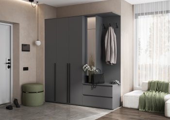 Прихожая Норд+Шкаф 1200, графит (Миф) в Полевском - polevskoj.mebel-e96.ru