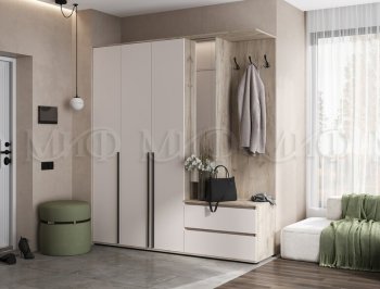 Прихожая Норд модульная крафт серый/кашемир (Миф) в Полевском - polevskoj.mebel-e96.ru