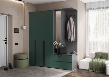 Прихожая Норд+Шкаф 1200, графит/изумруд (Миф) в Полевском - polevskoj.mebel-e96.ru