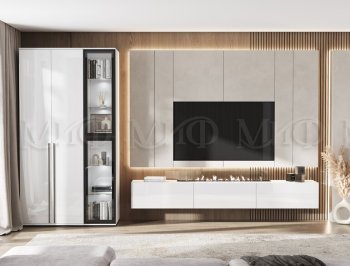 Стенка Норд белый глянец (Миф) в Полевском - polevskoj.mebel-e96.ru