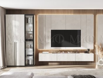 Стенка Норд крафт белый (Миф) в Полевском - polevskoj.mebel-e96.ru
