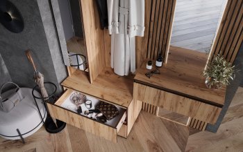 Шкаф 800+Тумба с зеркалом Норд (Миф) в Полевском - polevskoj.mebel-e96.ru