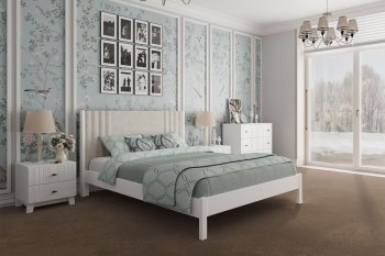 Кровать Нортан белый античный/бежевый (БМ) в Полевском - polevskoj.mebel-e96.ru