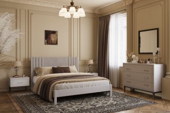Кровать Нортан льняной/светло-серый (БМ) в Полевском - polevskoj.mebel-e96.ru