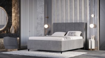 Кровать с ПМ Оливия Серый (Лин) в Полевском - polevskoj.mebel-e96.ru