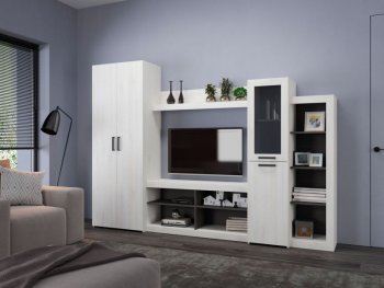 Стенка OSKAR4 сосна белая (Генезис) в Полевском - polevskoj.mebel-e96.ru