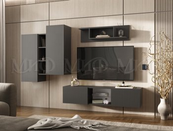 Стенка Оскар графит (Миф) в Полевском - polevskoj.mebel-e96.ru