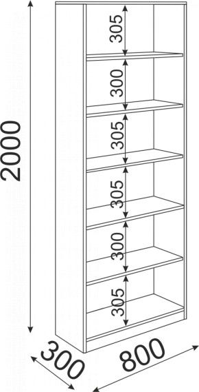 Стеллаж 800 Остин Модуль 08 (Риннер) в Полевском - polevskoj.mebel-e96.ru