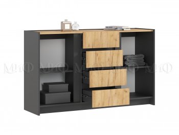 Комод 2дв.4ящ. Остин крафт/графит (Миф) в Полевском - polevskoj.mebel-e96.ru