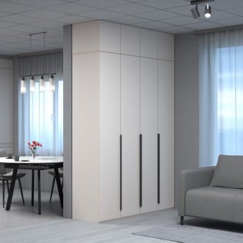 Шкаф 1600 мм Пальма с антресолью, Сатин (ДСВ) в Полевском - polevskoj.mebel-e96.ru