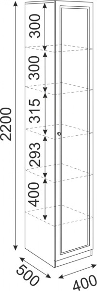 Пенал Беатрис 400 (модуль 4) (Риннер) в Полевском - polevskoj.mebel-e96.ru