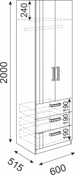 Шкаф с ящиками Волкер М4 (Риннер) в Полевском - polevskoj.mebel-e96.ru