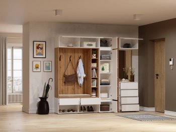 Прихожая Прага модульная, белый (Handis) в Полевском - polevskoj.mebel-e96.ru