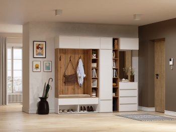 Прихожая Прага модульная, белый (Handis) в Полевском - polevskoj.mebel-e96.ru