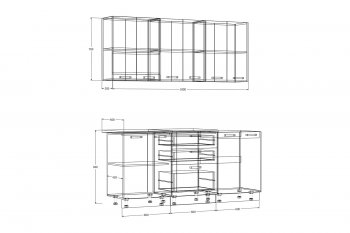 Кухонный гарнитур Рио 1800 мм (Зарон) в Полевском - polevskoj.mebel-e96.ru