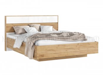 Кровать парящая Роджина с подсветкой, крафт/белый (Миф) в Полевском - polevskoj.mebel-e96.ru