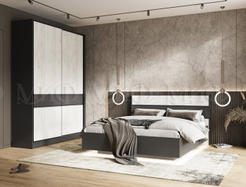 Кровать парящая Роджина графит/крафт белый (Миф) в Полевском - polevskoj.mebel-e96.ru