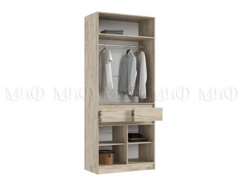 Шкаф 1000 мм Роджина крафт серый/кашемир (Миф) в Полевском - polevskoj.mebel-e96.ru