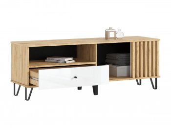 Тумба ТВ (1500) Роджина крафт/белый (Миф) в Полевском - polevskoj.mebel-e96.ru